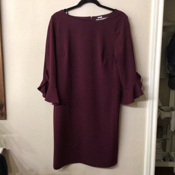 Karl Lagerfeld Paris  deep burgundy  dress. Size M. Like new condition. - Picture 1 of 5